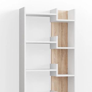 Produktbild für Bücherregal Vicco Fico, weiß / sonoma eiche