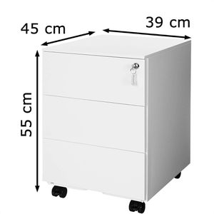 Produktbild für Rollcontainer Songmics OFC63WT, aus Metall, weiß