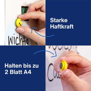 Produktbild für Magnete Magnetoplan 16672 Smileys, gelb