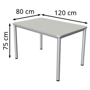 Produktbild für Schreibtisch Kerkmann Prime 11040411, lichtgrau / silber