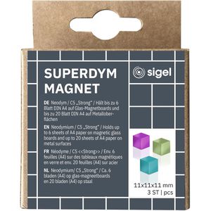 Produktbild für Magnete Sigel BA727, SuperDym C5, farbig sortiert, Neodym