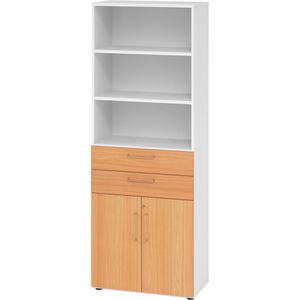 Kombischrank Hammerbacher Serie 9 Advanced, buche / weiß