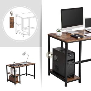 Produktbild für Schreibtisch Vasagle LWD47X, braun / schwarz