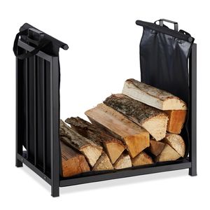 Produktbild für Kaminholzregal Relaxdays mit Kaminholztasche