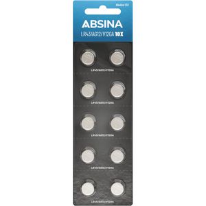 Knopfzelle Absina LR43 / LR1142 / AG12