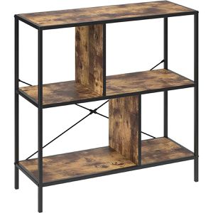 Produktbild für Bücherregal Vicco Fyrk, schwarz / dunkelbraun