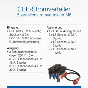 Produktbild für CEE-Stromverteiler as-Schwabe M6, mobil, für außen