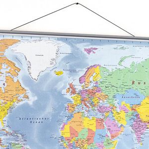 Produktbild für Weltkarte GeoMetro Deutsch, mit Metallleisten