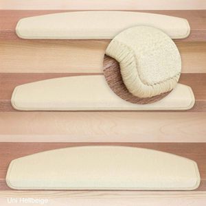 Produktbild für Stufenmatte Böttcher-AG Uni Velours, hellbeige, selbstklebend
