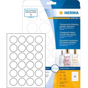 Produktbild für Folienetiketten Herma 8023, transparent glänzend