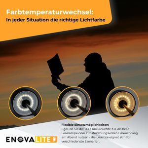 Produktbild für Tischlampe Enovalite ELED700400, schwarz, LED, warm- kaltweiß