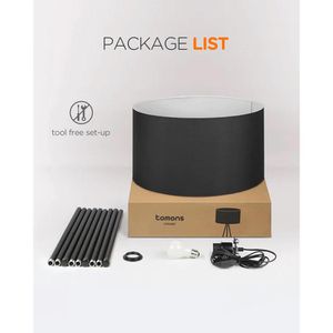 Produktbild für Stehlampe Tomons LP03001 schwarz, 148 cm