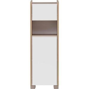 Produktbild für Badschrank Schildmeyer Juba 151663, mit 4 Füßen, weiß / eiche