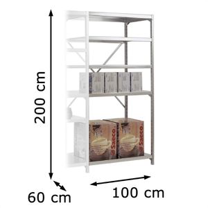 Produktbild für Anbauregal Manuflex RB2302, 5 Metallböden