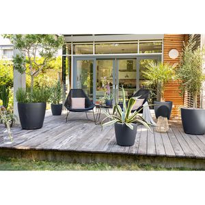 Produktbild für Übertopf Lechuza CLASSICO Color 70, schiefergrau, Ø 70 x 65 cm