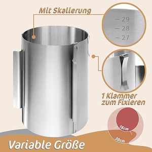Produktbild für Tortenring 4smile Premium, backofenfest, aus Edelstahl