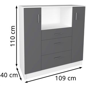 Produktbild für Küchenschrank VCM Esilo 919421, anthrazit / weiß, 109x110 cm