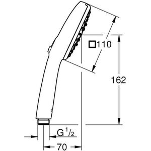 Produktbild für Handbrause GROHE Vitalio Comfort 110, 26092001, verchromt