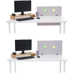 Produktbild für Tischtrennwand Mendler HWC-G75, grau