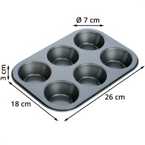 Produktbild für Backform Tescoma DELICIA, für 6 Muffins, aus Edelstahl