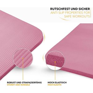 Produktbild für Yogamatte Tresko mit Tragegurt, rosa, 1 cm stark