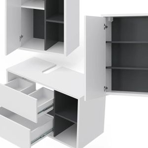 Produktbild für Badmöbel-Set Vicco Viola, weiß, 3-teilig