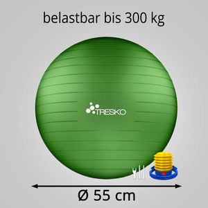 Produktbild für Gymnastikball Tresko Anti-Burst, mit Luftpumpe