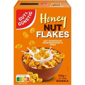 Produktbild für Cornflakes Gut&amp;Günstig Honey Nut Flakes, 750 g (2x 375 g)