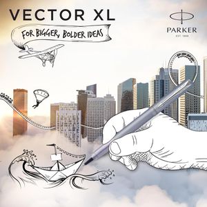 Produktbild für Tintenroller Parker Vector XL Metallic Silver-Blue