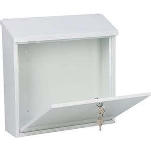 Produktbild für Briefkasten Alco 8604, weiß, aus Stahl