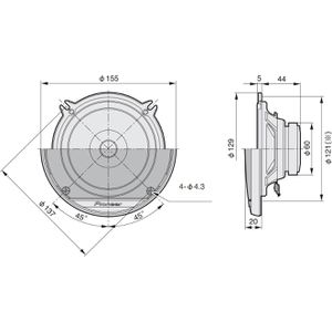 Produktbild für Einbaulautsprecher Pioneer TS-G1310F, schwarz, 35 W, 1-Weg