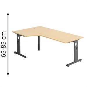 Schreibtisch Hammerbacher O-Serie, ahorn / graphit