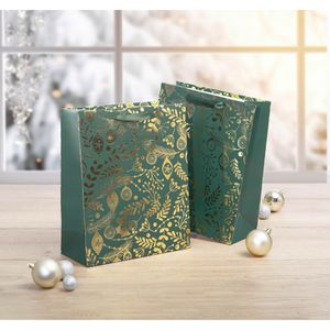 Produktbild für Geschenktüte Sigel GT118, Golden Ornaments on green