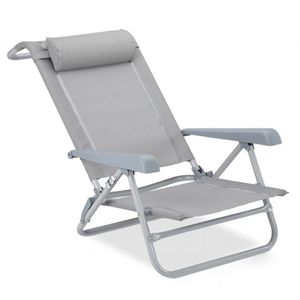 Campingstuhl Relaxdays 10026478, grau, bis 120 kg