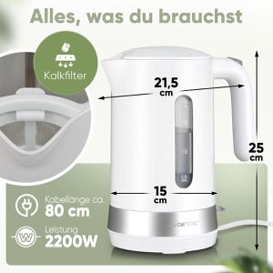 Produktbild für Wasserkocher Clatronic WK 3840, weiß