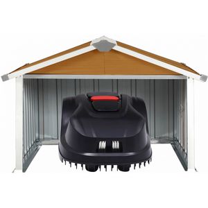 Produktbild für Mähroboter-Garage vidaXL 150910, braun, aus Metall
