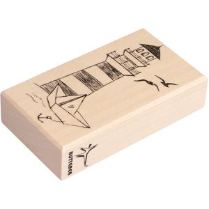 Produktbild für Motivstempel Rayher 29274000 Leuchtturm, aus Holz