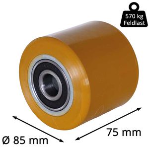 Produktbild für Hubwagen-Rolle CASCOO bis 570 kg, Polyurethan