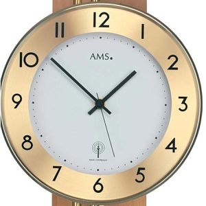 Produktbild für Wanduhr AMS 5266/18, Buche, Messing, analog, Funkuhr
