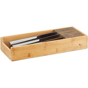 Produktbild für Besteckkasten Relaxdays 10022169, braun, aus Bambus