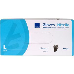 Produktbild für Einmalhandschuhe Abena Classic Sensitiv, schwarz, 100 Stück