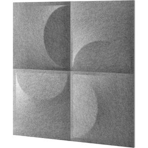 D.RECT Schallabsorber Set 3D, Wand, grau, Polyestervlies, 40 x 40 cm, 4 Stück