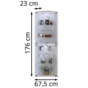 Produktbild für Glasvitrine VCM Eckvitrine Vecko Maxi, hängend