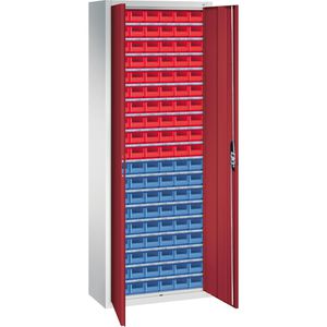 Magazinschrank CP-Möbel Serie 13, grau / rot
