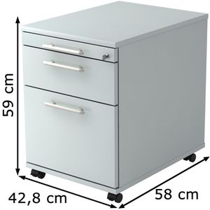 Produktbild für Rollcontainer Hammerbacher B-Serie, aus Holz, lichtgrau