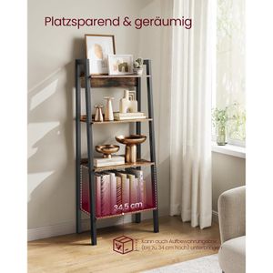 Produktbild für Bücherregal Vasagle LLS054X01, schwarz / vintage braun