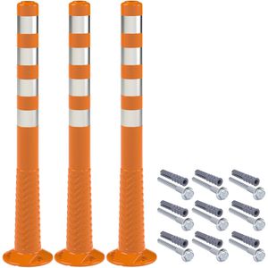 Produktbild für Absperrpfosten UvV Flex Premium 100, orange/weiß, Kunststoff