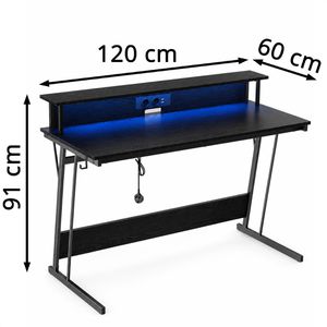 Produktbild für Schreibtisch Vasagle LWD192B56V1, schwarz / schwarz