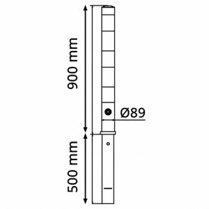 Produktbild für Absperrpfosten Schake 489PB, rot/weiß, aus Metall