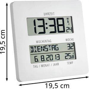 Produktbild für Wanduhr TFA 60.4509.02, Kunststoff, digital, Funkuhr